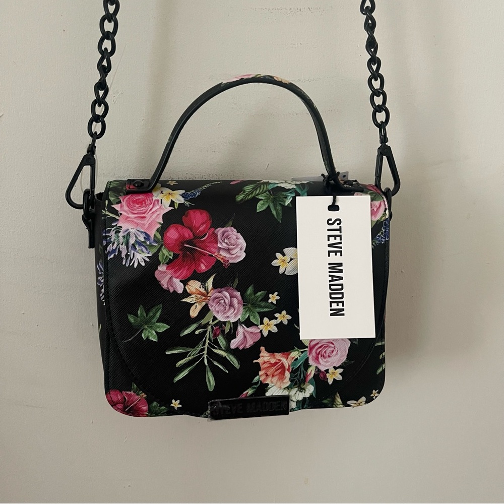 Steve Madden Black Floral Crossbody Bag